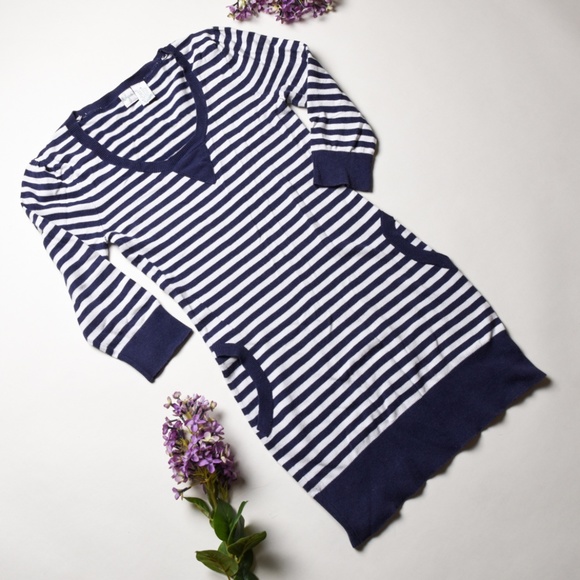 Agua Dresses & Skirts - AGUA Blue/White Striped Sweater Dress - Size M